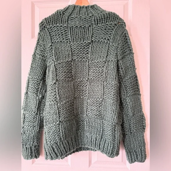 Men’s ASOS Chunky Sweater | Size S | Color: Teal - Picture 2 of 5